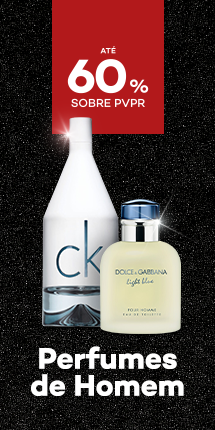 Perfumes para Homem com destaque promocional de até 60% sobre preço de Venda ao Público Recomendado